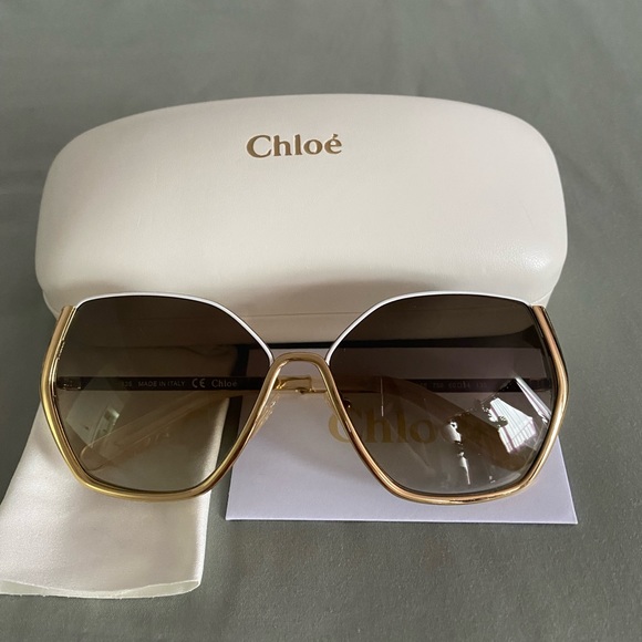 CHLOE Danae Sunglasses CE115S 756 in Gold. - Picture 6 of 8